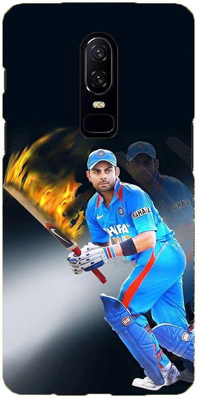 NDCOM Back Cover for Oneplus 6 Virat Kohli Captain Printed  (Multicolor, Hard Case, Pack of: 1)
