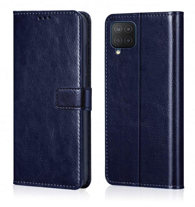 Nuvak Flip Cover for Samsung Galaxy A12, Samsung Galaxy M12, Samsung Galaxy F12  (Blue, Magnetic Case, Pack of: 1)