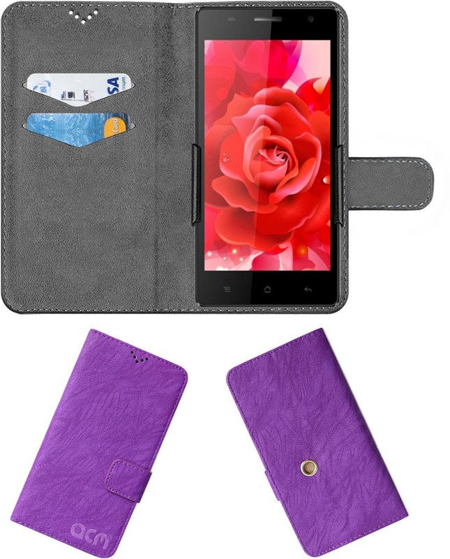 ACM Flip Cover for Whitecherry S2 Unite  (Purple, Cases with Holder, Pack of: 1)