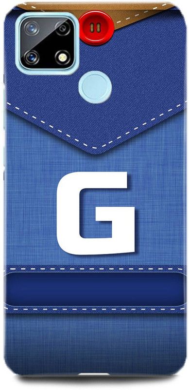 FUGGA Back Cover for Realme C12, RMX2189, G, LETTER, ALPHABET, BLUE, JEANS, PATTERN, G, NAME  (Multicolor, Hard Case)