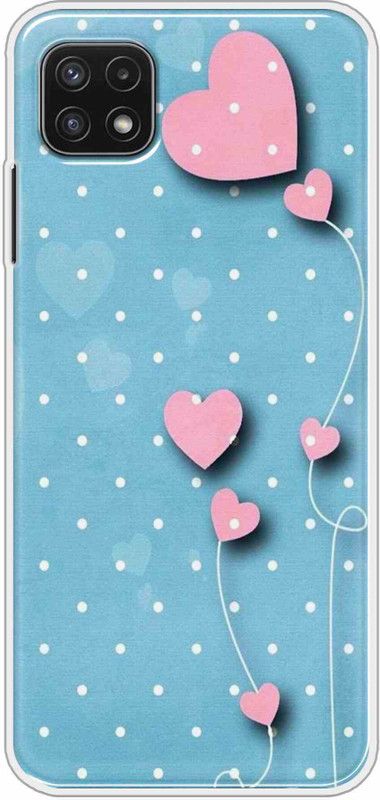 Print Zap Back Cover for Samsung A22 5G  (Blue, Pink, Flexible, Silicon, Pack of: 1)