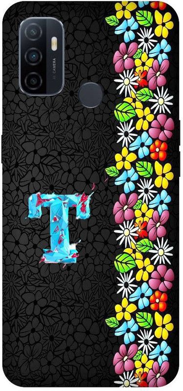 SSMORYA Back Cover for OPPO A53, T Flower Name Multicolour Printed  (Multicolor, Hard Case, Pack of: 1)