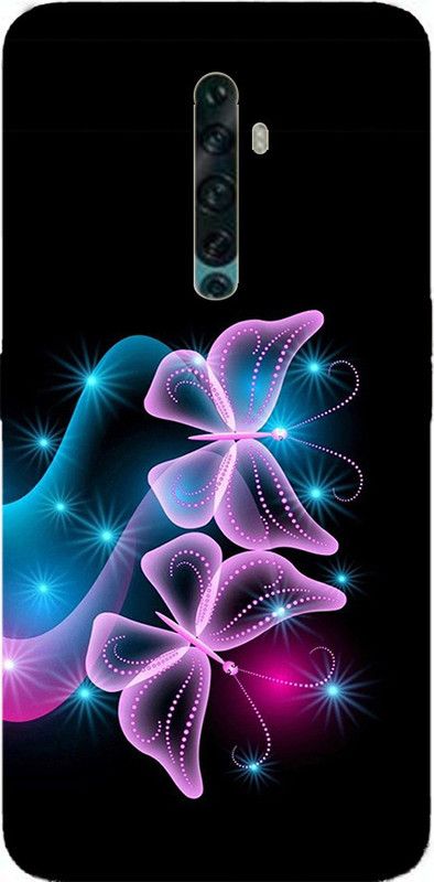 METOO Back Cover for Oppo Reno 2/Reno 2, Butterfly Design Back Cover Print : 79  (Multicolor, Dual Protection, Silicon, Pack of: 1)