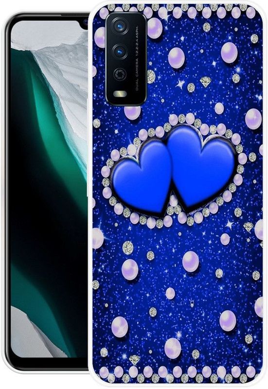 SIMAWAT Back Cover for Vivo Y12s  (Blue, Grip Case, Silicon, Pack of: 1)