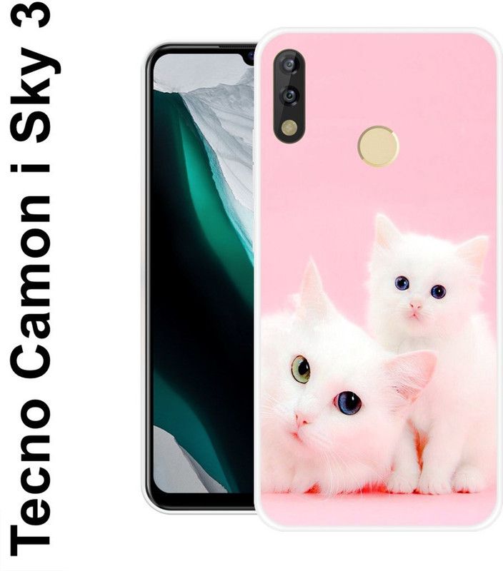 SUPER CASE Back Cover for Tecno Camon I Sky 3  (Pink, White, Silicon)