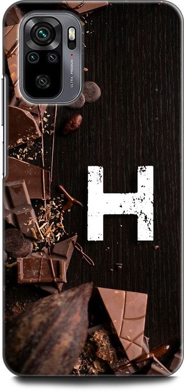 KEYCENT Back Cover for REDMI Note 10S H, H LETTER, H NAME, CHOCOLATE , BROWN, ALPHABET  (Multicolor, Pack of: 1)