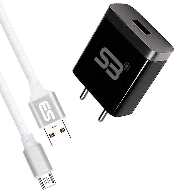 SB 12 W NA 3.4 A Mobile Wall Charger 12W with Micro USB Cable Charging Adapter Travel charger MISA-037 Charger with Detachable Cable  (Black, Cable Included)