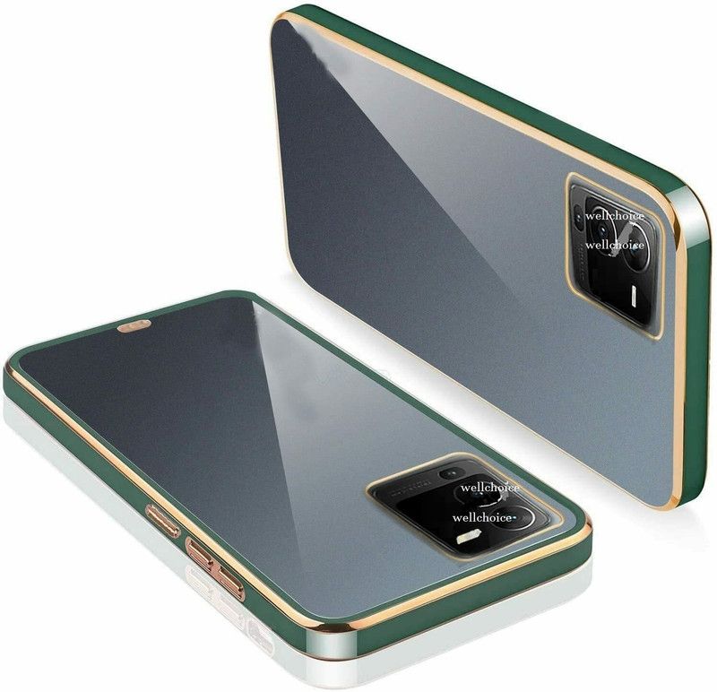 WellWell Back Cover for VIVO V25 PRO 5G ( Gold, Transparent )  (Gold, Grip Case, Silicon, Pack of: 1)