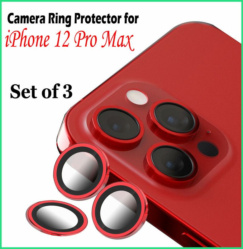 Ychroze Back Camera Lens Ring Guard Protector for APPLE iPhone 12 Pro Max(Red Color)  (Pack of: 1)