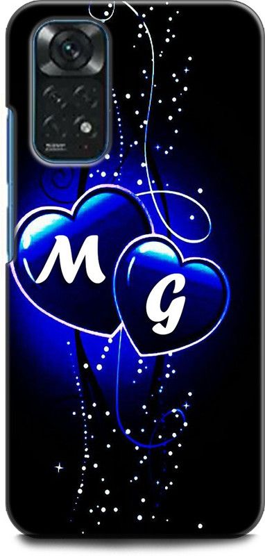 WallCraft Back Cover for Redmi Note 11, 2201117TI M G, G LOVES M, NAME, ALPHABET, MG LOVE, HART, BLUE  (Multicolor, Dual Protection, Pack of: 1)