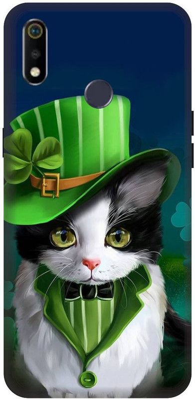SSMORYA Back Cover for Realme 3, Realme 3i (Cute Cat) Printed Back Cover  (Multicolor, Waterproof, Pack of: 1)