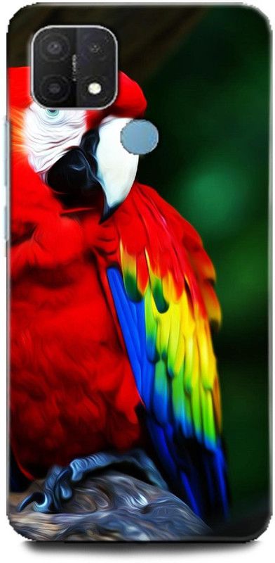 INDICRAFT Back Cover for OPPO A15s, CPH2179 PARROT, COLOURFUL PARROT, BIRD,  (Multicolor, Dual Protection, Pack of: 1)