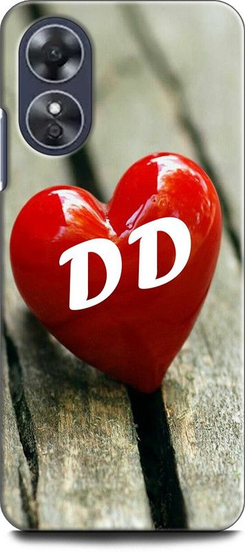 INDICRAFT Back Cover for OPPO A17, CPH2477 D D, D LOVES D, NAME, ALPHABET, DD LOVE, HART, BLUE  (Multicolor, Shock Proof, Pack of: 1)