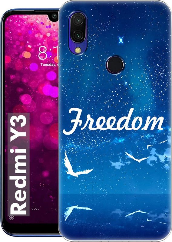 Flipkart SmartBuy Back Cover for Redmi Y3  (Blue, Grip Case, Silicon, Pack of: 1)