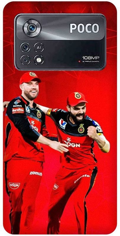 play fast Back Cover for POCO X4 Pro 5G, VIRAT, KOHLI, AB, DE, VILLERS, PLAYER, RCB  (Red, Hard Case, Pack of: 1)