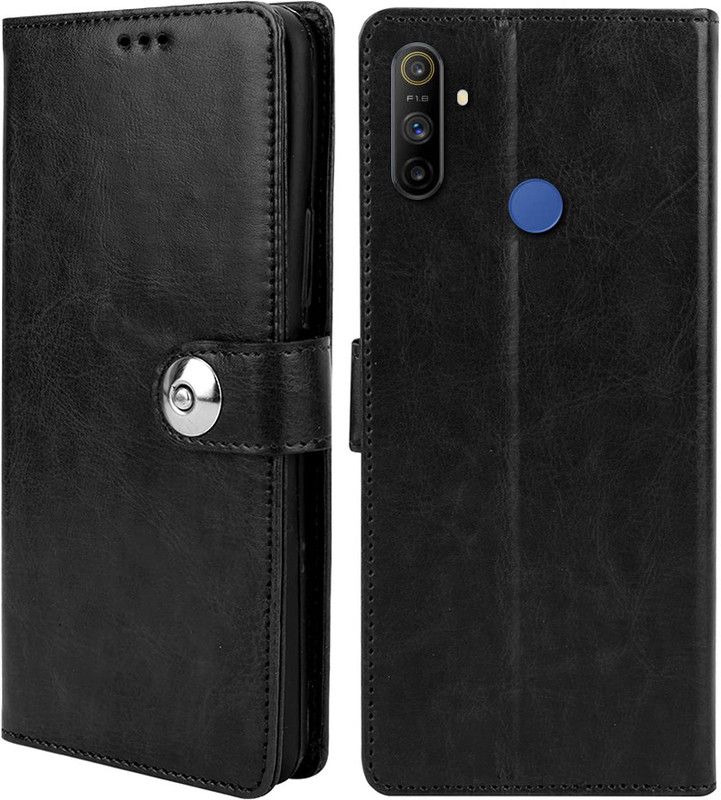 Winkel Flip Cover for Realme Narzo 10a, Realme Narzo 20a  (Black, Cases with Holder, Pack of: 1)
