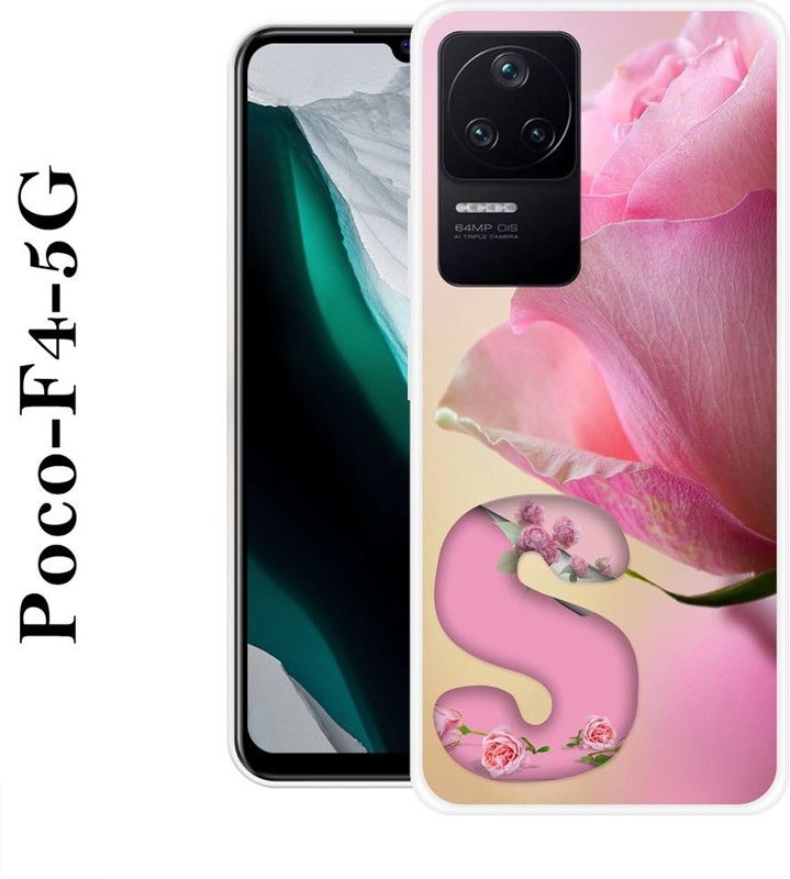 KUDI Back Cover for Poco F4 5G  (Pink, Beige, Silicon)