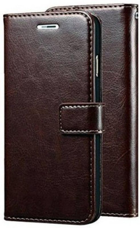 Mfishing Flip Cover for Mi Redmi 7A  (Brown, Cases with Holder, Pack of: 1)