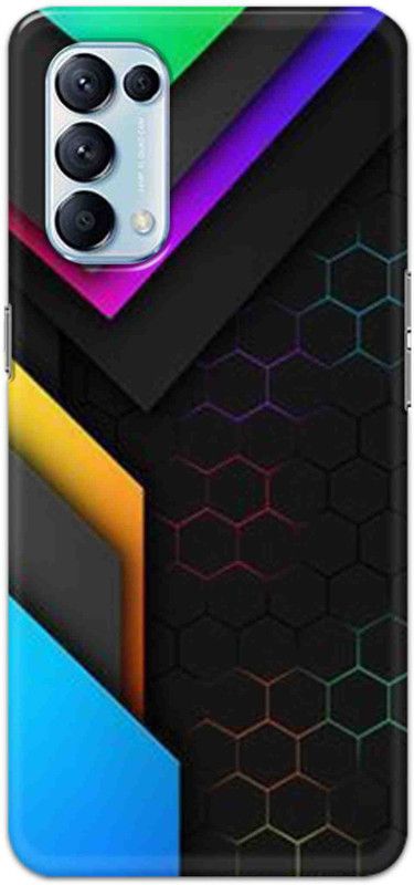 NDCOM Back Cover for OPPO Reno5 Pro Neon Abstract Printed  (Multicolor, Hard Case, Pack of: 1)