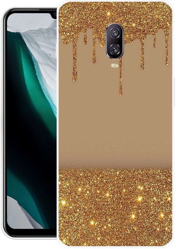 RJ14 (Online) Back Cover for OnePlus 6T, OnePlus 7  (Beige, Gold, Grip Case, Silicon)