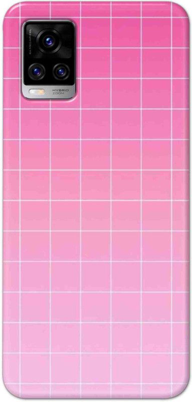 NDCOM Back Cover for Vivo V20 Pro Pink Grid Printed  (Multicolor, Hard Case, Pack of: 1)