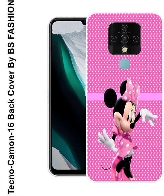 SHYAMSHREE Back Cover for Tecno Camon 16  (Pink, White, Silicon)