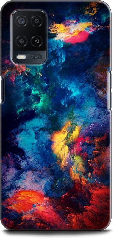 INDICRAFT Back Cover for OPPO A54, CPH2239 CLOUD STORMS, COLORS, SPACE, GALAXY, COLORFUL  (Multicolor, Dual Protection, Pack of: 1)