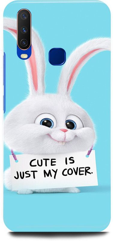 play fast Back Cover for Vivo Y12, 1904 CUTE, BUNNY, CAT, RABBIT, CUTE IS JUST MY COVER  (White, Hard Case, Pack of: 1)