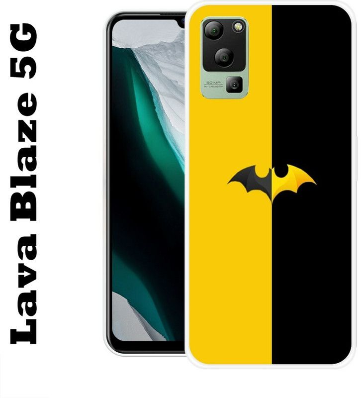 satyman Back Cover for Lava Blaze 5G  (Yellow, Black, Silicon, Pack of: 1)