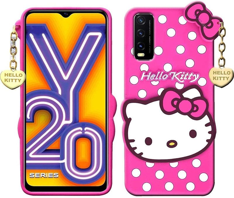 Vikefon Back Cover for VIVO Y20 / Y20i  (Pink, Silicon)