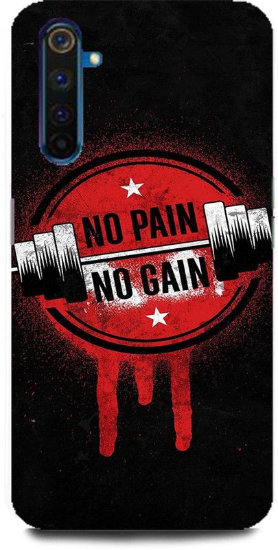 MP ARIES MOBILE COVER Back Cover for Realme 6, RMX2001,Gold,Gym,Fitness,Workout,Gym,No,Pain,No,Gain,Stop,Wishing,Start,Doing  (Multicolor, Hard Case, Pack of: 1)