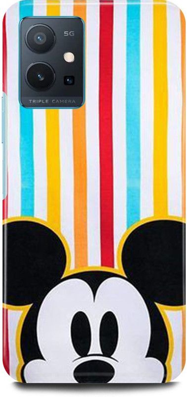 play fast Back Cover for Vivo y75 5G, V2142 MICKEY, MOUSE, MINNIE, MOUSE, RAINBOW, LOVE  (Multicolor, Hard Case, Pack of: 1)