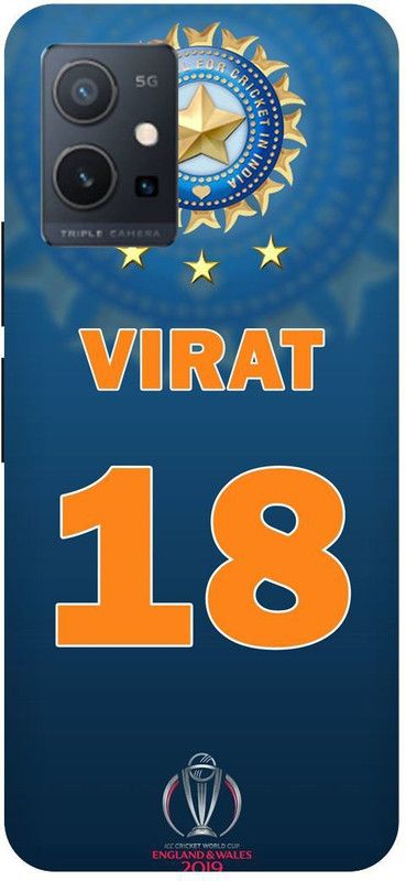 THE NARAYANA COLLECTIONS Back Cover for VIVO Y75 5G-V2142-VIRAT,KOHLI,RCB,IPL,CRICKETER  (Multicolor, Hard Case, Pack of: 1)