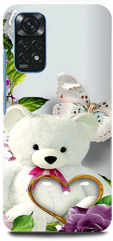 play fast Back Cover for Redmi Note 11S TEDDY, BEER, CARTOON, DOLL, LOVE  (White, Hard Case, Pack of: 1)