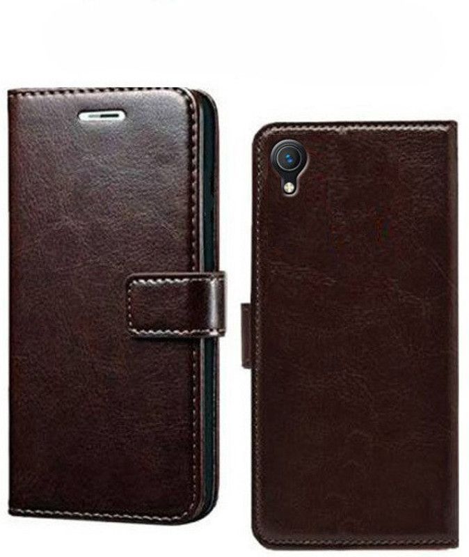 Mashgul Flip Cover for Vivo Y91i, Vivo Y90, Vivo Y1s  (Brown, Shock Proof, Pack of: 1)