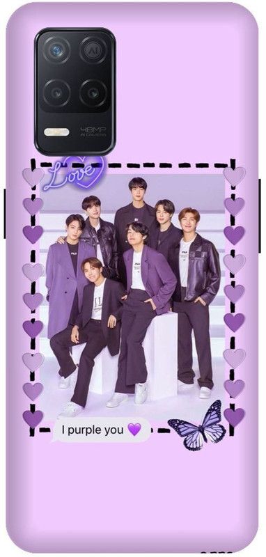 PHONE WALEY.COM Back Cover for Realme 8 (5G) , RMX3241 ,BTS, bts, BTS army, BTS Love, bts singers Printed  (Pink, Hard Case, Pack of: 1)