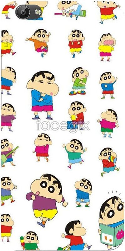 Golden Mask Back Cover for Vivo Y66 Shinchan In Different Character  (Multicolor, Waterproof, Silicon, Pack of: 1)