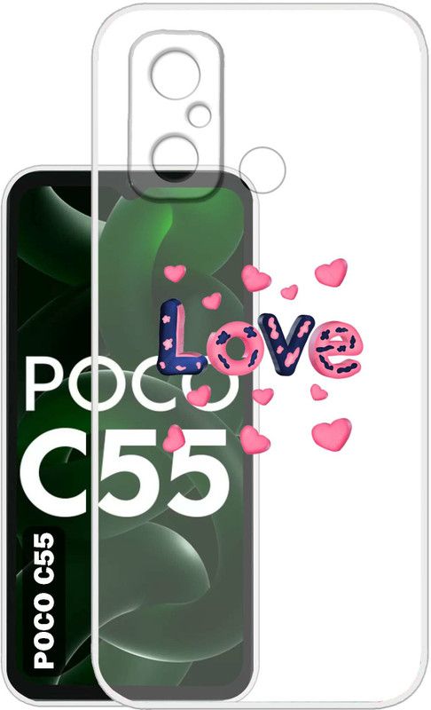Case Club Back Cover for POCO C55  (Transparent, Grip Case, Silicon, Pack of: 1)