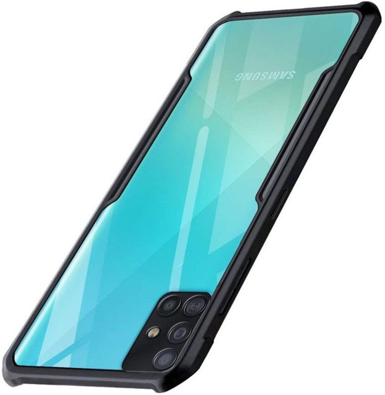 Aarnu Back Cover for Samsung Galaxy A51  (Transparent, Black, Dual Protection, Pack of: 1)