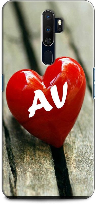INDICRAFT Back Cover for OPPO A5 2020, CPH1933 A V, A LOVES V, NAME, ALPHABET, AV LOVE, HART, BLUE  (Multicolor, Shock Proof, Pack of: 1)