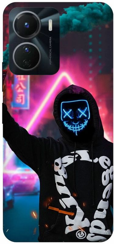 COVERJET Back Cover for VIVO Y16-MARSHMELLO- CARTOON- BOY- MUSIC- LOVER  (Yellow, Hard Case, Pack of: 1)