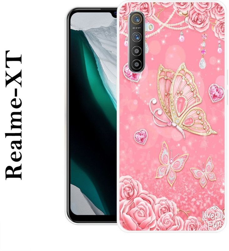 KUDI Back Cover for Realme XT  (Pink, Grip Case, Silicon)