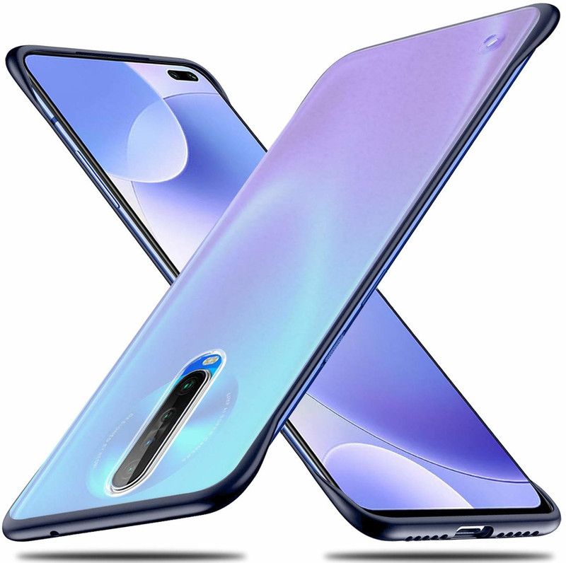 Wideals Back Cover for Poco X2 Ultra Thin Frameless Matte Transparent Buckle Back Cover  (Black, Pack of: 1)