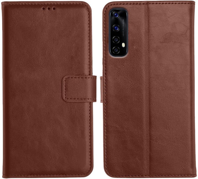 Genron Flip Cover for Realme Narzo 20 Pro  (Brown, Dual Protection)
