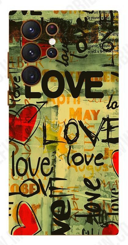 AsSkin Samsung Galaxy S23 Ultra 5g, samsung s23 ultra 5g, Samsung Galaxy Mobile Skin  (Ultra Super Love Text Skin With High Matte Finish.)