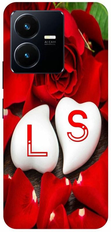 Dimora Back Cover for vivo Y22, L LOVES S NAME L NAME S LETTER ALPHABET L LOVE S NAME  (Red, Hard Case, Pack of: 1)