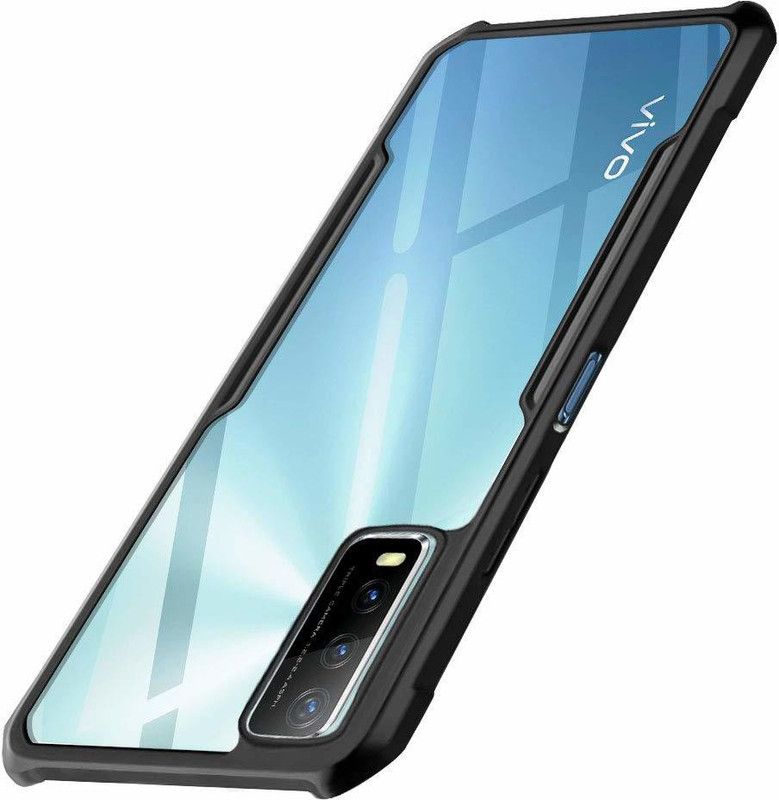 Mycos Back Cover for Vivo Y20s  (Black, Transparent, Shock Proof, Pack of: 1)