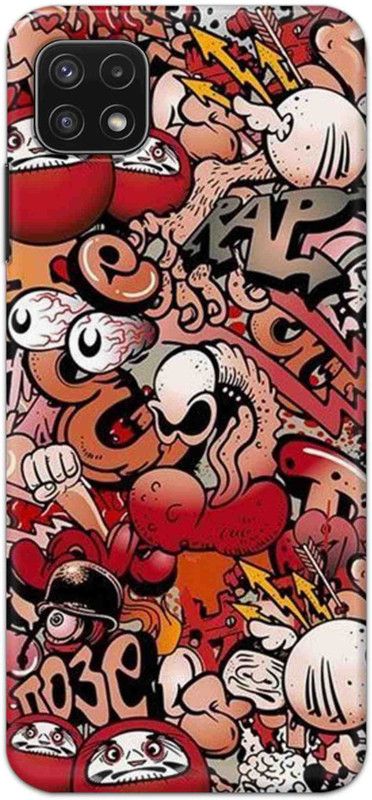 NDCOM Back Cover for Samsung Galaxy A22 5G Graffiti Cartoon Printed  (Multicolor, Hard Case, Pack of: 1)