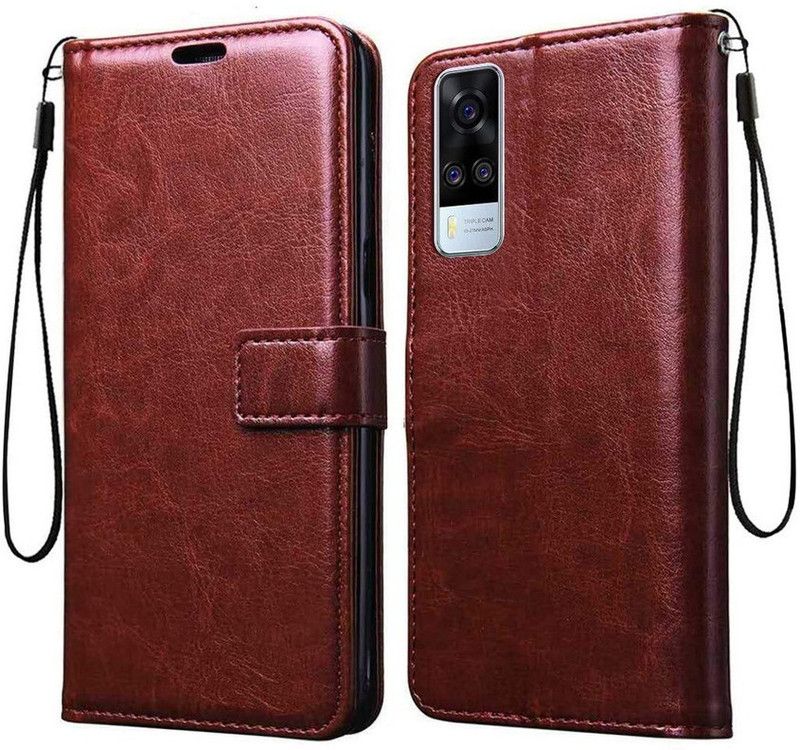 Rakulo Flip Cover for VIVO Y51  (Brown, Dual Protection, Pack of: 1)