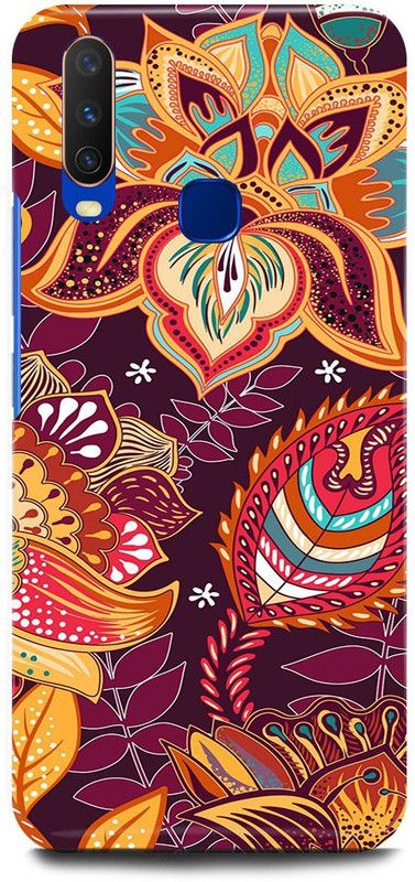 JUGGA Back Cover for vivo Y12, 1904, MANDALA, ART, ABSTRACT, ART, RANGOLI, PATTERN  (Purple, Hard Case, Pack of: 1)